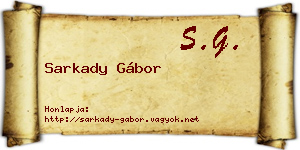 Sarkady Gábor névjegykártya